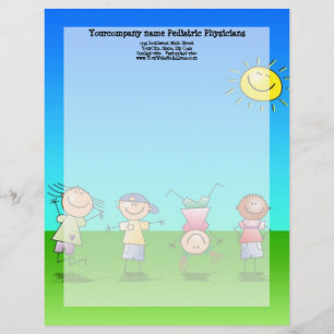 Kids Playing Outdoors on a Sunny Day Customized Letterhead