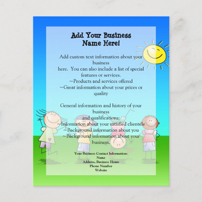 Kids Playing Outdoors on a Sunny Day Flyer (Front)