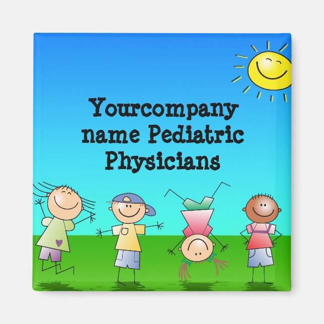 Kids Playing Outdoors on a Sunny Day Magnet (Front)