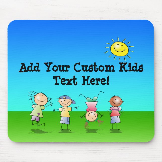 Kids Playing Outdoors on a Sunny Day Mouse Mat (Front)