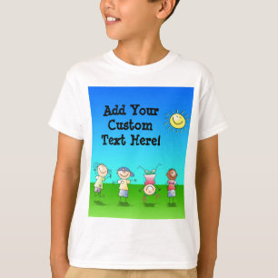 Kids Playing Outdoors on a Sunny Day T-Shirt