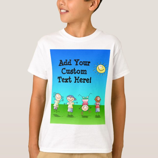 Kids Playing Outdoors on a Sunny Day T-Shirt (Front)