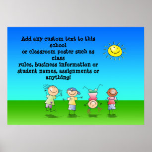 Kids Playing Personalized Classroom Poster