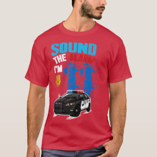 Kids Police  11th Birthday Boy Sound The Alarm Im T-Shirt