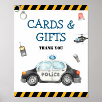 Kid's Police Birthday Party Cards & Gifts