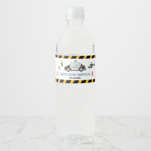 Kid's Police Birthday Party Water Bottle Label