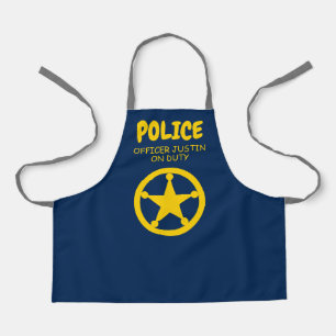 Kid's police themed arts and crafts kitchen apron