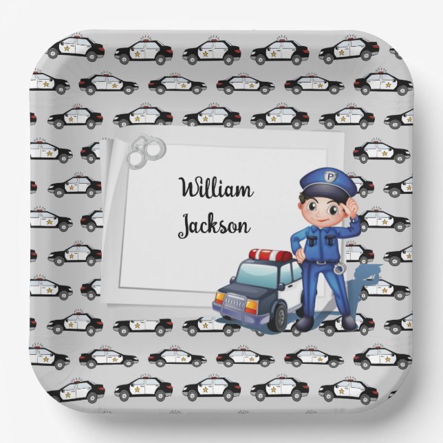 Kids Policeman  Paper Plate (Front)