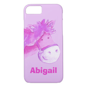 Kids pony purple girls custom name case