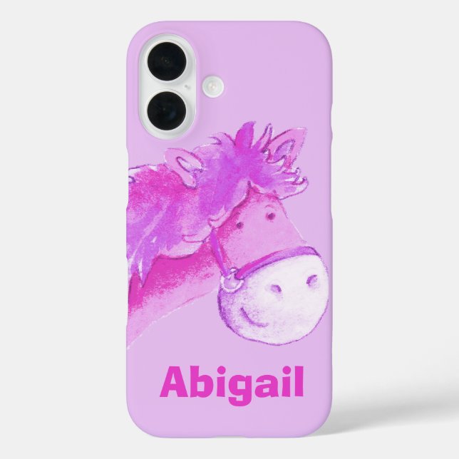 Kids pony purple girls custom name Case-Mate iPhone case (Back)