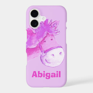 Kids pony purple girls name iphone case