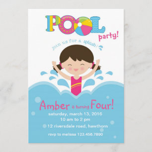 Kids Pool Party Invitation / Pool Invitation