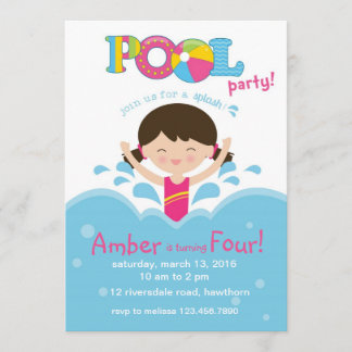 Kids Pool Party Invitation / Pool Invitation