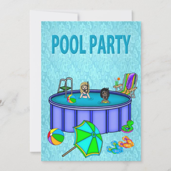 Kids Pool Party Invitations Zazzle
