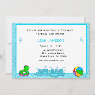 Kids Pool Party Invitations