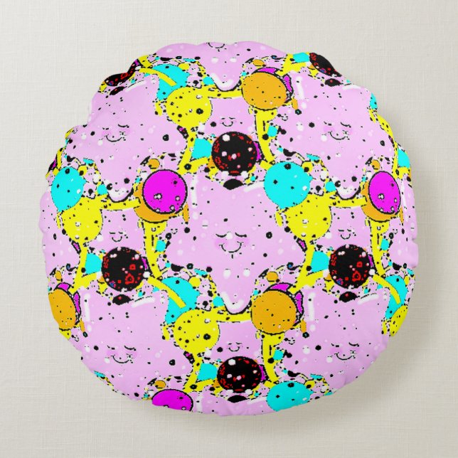 kids pop art round cushion (Front)