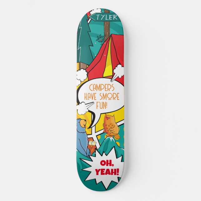 Kid's Pop Art Summer Camp Skateboard (Front)