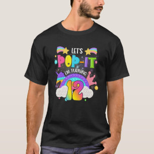 Kids Pop It 12th Year Old Birthday Girl Unicorn Po T-Shirt