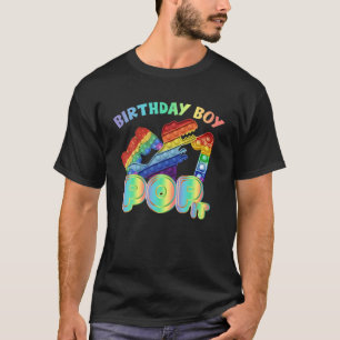 Kids Pop It 1St Year Old Birthday Boy Dino Gamer P T-Shirt