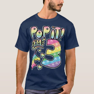 Kids Pop It 3rd Birthday Girls 3 Years Old Fidget T-Shirt