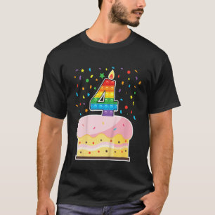 Kids Pop It 4th Birthday cake Girls Boys 4 Years O T-Shirt