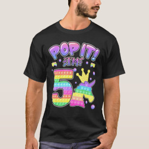 Kids Pop It 5th Birthday Girls Boys 5 Years Old Fi T-Shirt