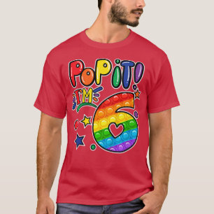 Kids Pop It 6th Birthday Girls Boys 6 Years Old Fi T-Shirt