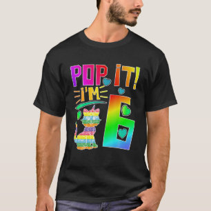 Kids Pop It 6Th Birthday Girls Boys Six Years Old T-Shirt