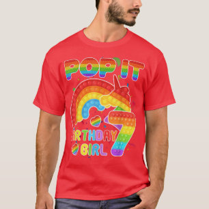 Kids Pop It 7 Year old 7th Birthday Girl Pop it Pa T-Shirt