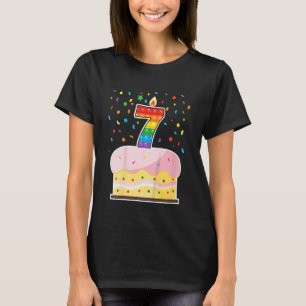 Kids Pop It 7th Birthday cake Girls Boys 7 Years O T-Shirt