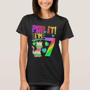 Kids Pop It 7th Birthday Girls Boys Seven Years Ol T-Shirt