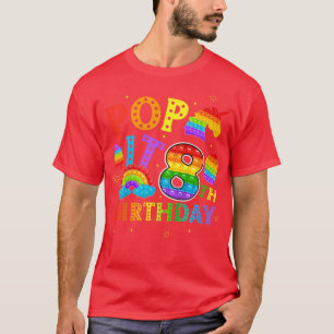 Kids pop it 8th birthday 8 year popping party for T-Shirt