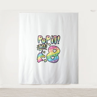 Kids Pop It 8th Birthday Girls Boys 8 Years Old Fi Tapestry