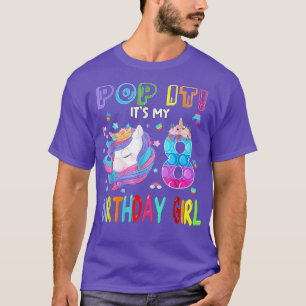 Kids Pop It 8th Year old Birthday Girls 8 birthday T-Shirt