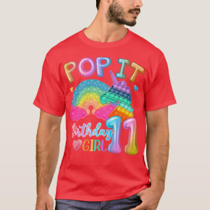 Kids Pop It Birthday Girl 11 for 11yr Old Girl Uni T-Shirt