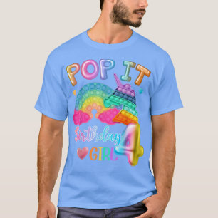 Kids Pop It Birthday Girl 4 for 4yr Old Girls Unic T-Shirt