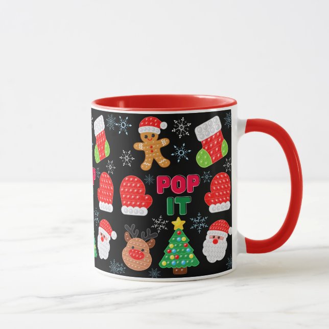 Kids Pop It Christmas Bubble Santa Reindeer    Mug (Right)