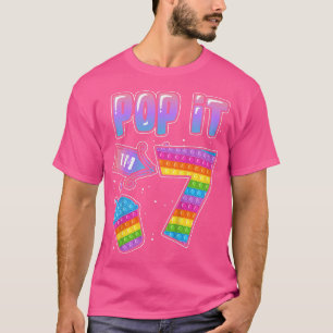 Kids Pop It I'm 7 Turning 7 Milk Tea Fidget Toy 7t T-Shirt