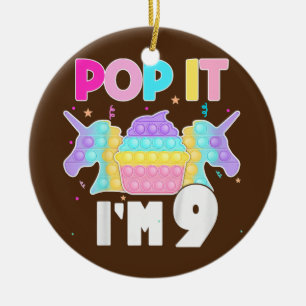 Kids Pop It I'm 9 Years Old Boy Girl 9th Birthday Ceramic Tree Decoration