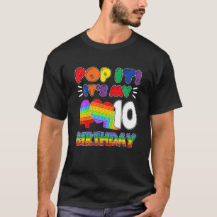Kids Pop It It's My 10Th Birthday 10 Years Old Fid T-Shirt