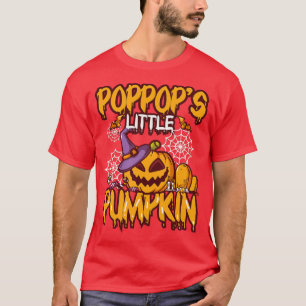 Kids PopPop's Little Pumpkin Grandchild Halloween T-Shirt