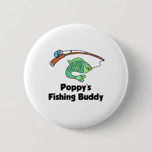 Kids Poppy's Fishing Buddy Grandson Or Granddaught 6 Cm Round Badge