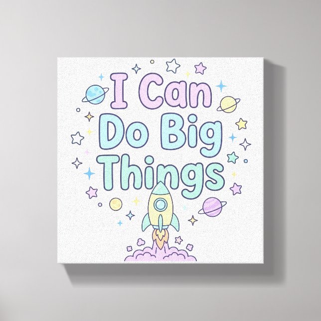 Kids Positive Affirmation I Can Do Big Things Canvas Print (Front)