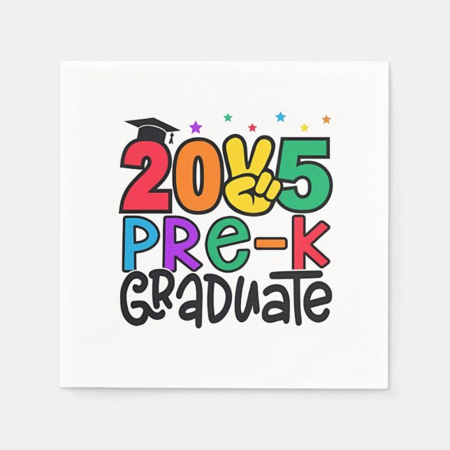 Kids Pre-K Grad 2025 Preschool Prek Graduation Napkin (Front)