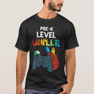 Kids Pre K Level Complete Game Controller Last Day T-Shirt