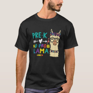 Kids Pre K No Prob Llama Prek First Day School Al T-Shirt
