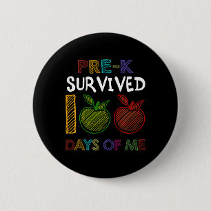 Kids Pre-k Survived 100 Days Of Me School Gift For 6 Cm Round Badge