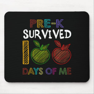 Kids Pre-k Survived 100 Days Of Me School Gift For Mouse Mat