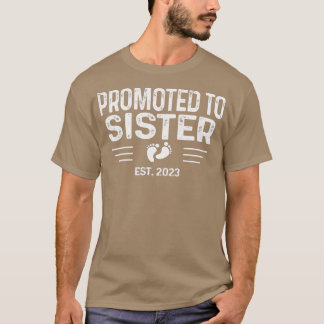 Kids Pregnancy Reveal Promoted to Sister Est 2023 T-Shirt