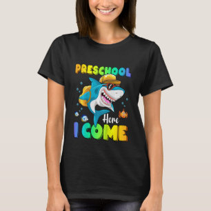 Kids Preschool Here I Come Shark Backpack Back To T-Shirt